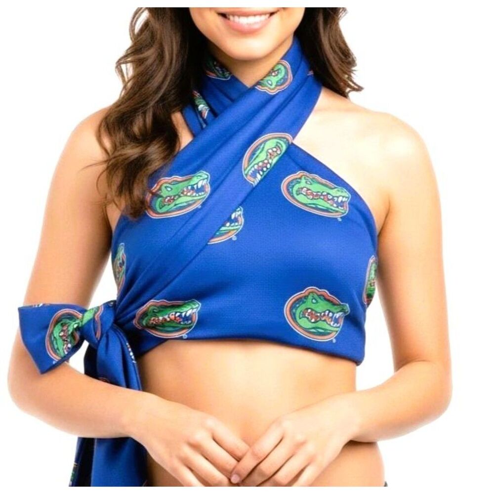GATORS XS/XXS Scarf Wrap Reversible Blue Shelby&Grace UniversityFlorida NEW NWT